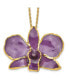Фото #1 товара Diamond2Deal 24K Gold-trim Lacquer Dipped Purple Dendrobium Orchid Necklace