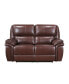 White Label Colin 66" Leather Match Lay Flat Double Reclining Love Seat
