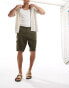 Threadbare cargo linen shorts in khaki