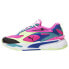 Фото #3 товара Puma RsFast Marble Lace Up Womens Blue, Pink Sneakers Casual Shoes 387045-01