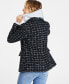 Фото #4 товара Women's Metallic Plaid Tweed Blazer, Created for Macy's