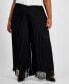 ფოტო #1 პროდუქტის Plus Size Pleated Wide-Leg Pants