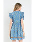 Women's Paisley Print Ruffle Sleeve Mini Dress