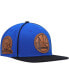 Фото #1 товара Men's Royal, Black Golden State Warriors Heritage Leather Patch Snapback Hat