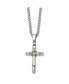 Chisel antiqued Reversible Cross Pendant Curb Chain Necklace