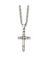 Antiqued Reversible Cross Pendant Curb Chain Necklace