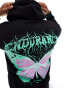 Фото #4 товара Jack & Jones oversized hoodie with butterfly back print in black