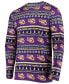 Фото #3 товара Men's Purple LSU Tigers Ugly Sweater Knit Long Sleeve Top and Pant Set