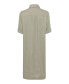 ფოტო #3 პროდუქტის Women's 100% Linen 3/4 Sleeve Dress with Rolled Sleeve Tab Detail