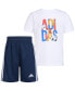 ფოტო #6 პროდუქტის Toddler & Little Boys 2-Pc. Logo Graphic T-Shirt & 3-Stripes Mesh Shorts Set