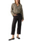 ფოტო #3 პროდუქტის Women's Chill Vibes Striped Cotton Pullover Sweater