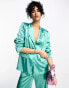 Фото #2 товара Vila satin blazer co-ord in green