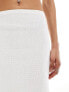 Abercrombie & Fitch co-ord smocked ruffle hem midi skirt in white M - фото #7