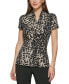 Фото #2 товара Petite Animal-Print Draped Surplice Blouse, Created for Macy's