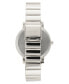 Фото #2 товара Women's Quartz Silver-Tone Stainless Steel Cut Edge Bracelet Watch, 36mm