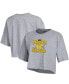 ფოტო #1 პროდუქტის Women's Gray Michigan Wolverines College Football Playoff 2023 National Champions Boyfriend Crop T-shirt