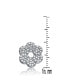 ფოტო #3 პროდუქტის Sterling Silver Cubic Zirconia Round Flower Shape Earrings