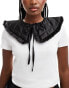 My Accessories quilted ruched collar in black