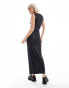 COLLUSION sports fitted maxi vest dress in black