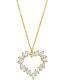 14K Gold-Plated Crystal Baguette Heart Pendant Necklace