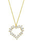 Фото #1 товара 14K Gold-Plated Crystal Baguette Heart Pendant Necklace