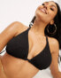 Фото #8 товара Ivory Rose Fuller Bust mix and match triangle bikini top in black crinkle