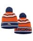 Women's Orange Denver Broncos Colorblock Cuffed Knit Hat with Pom and Scarf Set