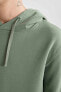 Regular Fit Kapüşonlu Yıkamalı Soluk Efektli Sweatshirt B1118ax23au