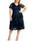 ფოტო #1 პროდუქტის Plus Size Lace Affair Tiered Cocktail Dress