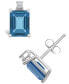 ფოტო #1 პროდუქტის London Blue Topaz (1-3/8 ct. t.w.) and Diamond Accent Stud Earrings in 14K Yellow Gold or 14K White Gold