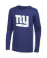 Men's Royal New York Giants Side Drill Long Sleeve T-shirt