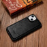 Фото #12 товара Чехол из натуральной кожи для iPhone 14 Leather Oil Wax черный ICARER