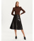 ფოტო #5 პროდუქტის Women's Tumbled Leather Skirt