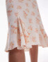 Фото #4 товара Topshop floral over the knee double ruffle skirt in amber floral