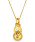 ფოტო #2 პროდუქტის Vanilla Pearl (8mm) & Diamond (1/10 ct. t.w.) Adjustable Pendant Necklace in 14k Gold
