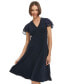 ფოტო #5 პროდუქტის Petite Flutter-Sleeve Fit & Flare Dress