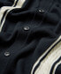 Men's Varsity-Inspired Knitted Button-Front Long-Sleeve Shirt