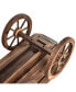 Wood Wagon Flower Planter Pot Stand W/Wheels