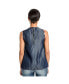 Women's Curvy-Fit Tencel Denim Crossover Front Sleeveless Blouse