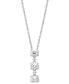 ფოტო #1 პროდუქტის Diamond Octagon & Round Linear 18" Pendant Necklace (1/2 ct. t.w.) in 10k White Gold