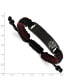 Stainless Steel Black and Red Nylon Medical ID Bracelet