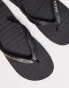 Jack & Jones flip flops with logo in black