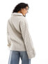 Фото #5 товара Pieces high neck quarter zip knitted jumper in light beige