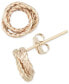 ფოტო #1 პროდუქტის Textured Love Knot Stud Earrings in 10k Gold