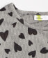 Girls Pretty Heart-Print Ribbed Side-Ruched Top, Created for Macy's Pewter Hthr, S (7/8) - фото #3