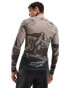 ASOS DESIGN muscle fit long sleeve in renaissance AOP print