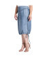 Фото #3 товара Plus Size Modern Women's Denim Tencel Adjustable Hem Skirt