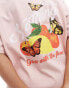 Good For Nothing fruit graphic t-shirt in light pink