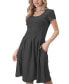 ფოტო #5 პროდუქტის Women's Scoop Neck Knee Length with Pocket Dress