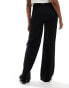 Mango straight leg slouchy tailored trousers in black